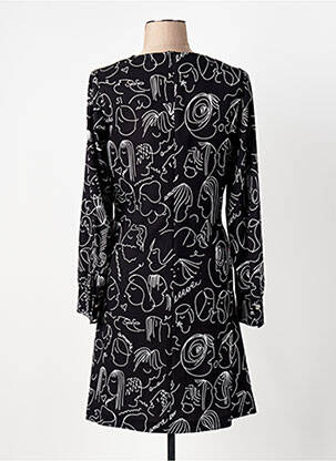 Rochie midi imprimeu fantezie mâneci lungi negru CAROLINE BISS femeie