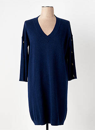 Rochie pulover strânsă pe partea de jos mâneci 3/4 albastru DUE AMANTI femeie