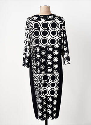 Rochie midi mâneci 3/4 mâneci 3/4 negru CHALOU femeie