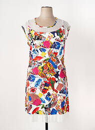 Rochie midi imprimeu floral mâneci scurte roșu OLIVIER PHILIPS femme
