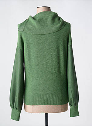 Pulover cu guler înalt elasticitate mâneci lungi verde CAROLINE BISS femeie