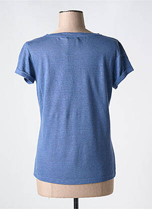 Tricou guler în v mâneci scurte albastru DEVERNOIS femeie