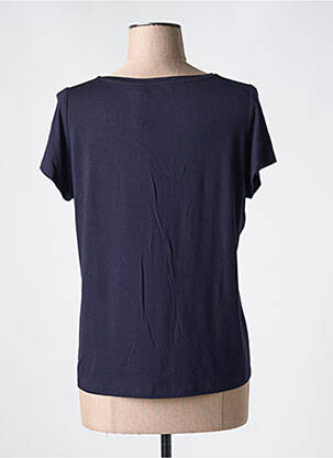 Tricou guler în v mâneci scurte albastru POUPEE CHIC femeie