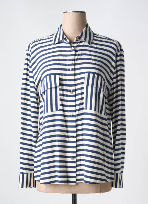 Cămașă croială dreaptă mâneci lungi albastru DEVERNOIS femme