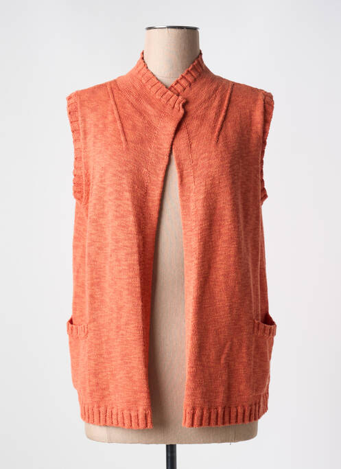 Vestă fără mâneci buzunare portocaliu DEVERNOIS femme