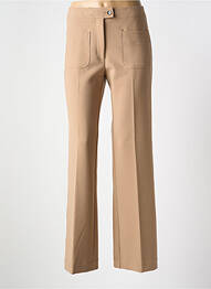 Pantalon drept țesătură crep talie înaltă maro DEVERNOIS femme