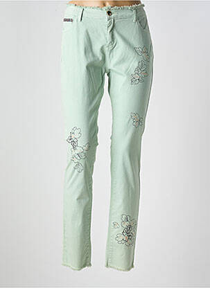 Blugi cu croială slim verde LESLIE femeie