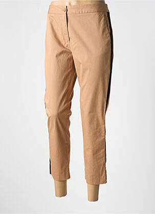 Pantalon 7/8 talie cu cleme mărime normală maro DEVERNOIS femeie