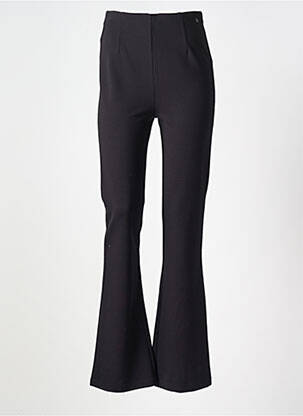 Pantalon drept țesătură poplin talie înaltă negru SURKANA femeie