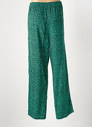 Pantalon larg țesătură poplin mărime normală verde BLA-BLA femeie