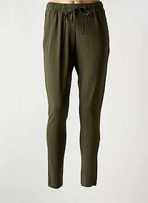 Pantalon slim talie elastică mărime normală verde KAFFE femeie