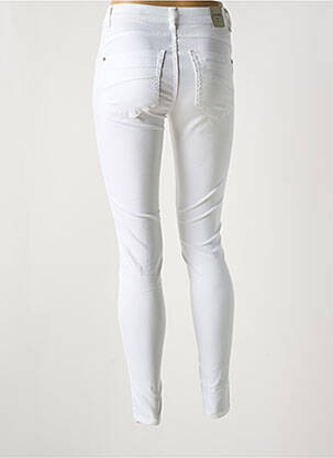 Pantalon slim țesătură poplin mărime normală alb CREAM femeie