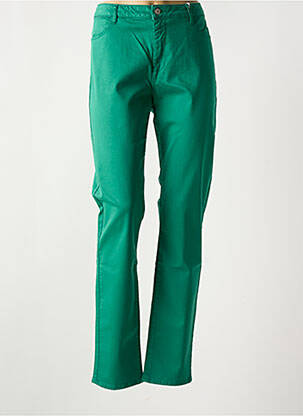 Pantalon slim țesătură poplin mărime normală verde KANOPE femeie