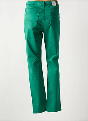 Pantalon slim țesătură poplin mărime normală verde KANOPE femeie