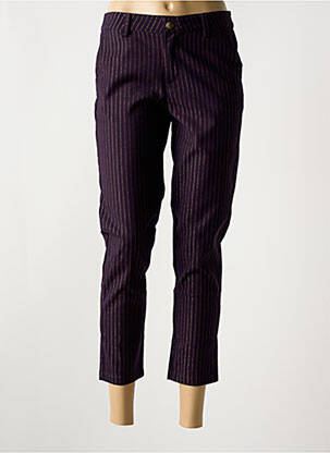 Pantalon 7/8 talie cu cleme talie joasă violet FREEMAN T.PORTER femeie