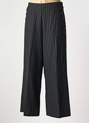 Pantalon larg închidere cu fermoar lateral talie înaltă negru SURKANA femeie