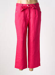 Pantalon 7/8 închidere cu fermoar sub clapetă cu nasturi roz JULIE GUERLANDE femme