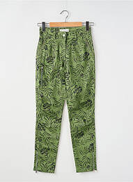 Pantalon drept elasticitate mărime normală verde ANDAM femme
