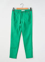 Pantalon chino închidere cu fermoar sub clapetă cu cârlig mărime normală verde FREEMAN T.PORTER femme