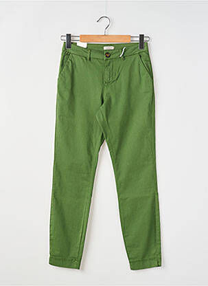 Pantalon chino închidere cu fermoar sub clapetă cu nasturi mărime normală verde KANOPE femeie