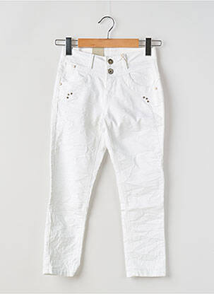 Pantalon trei sferturi alb CREAM femeie