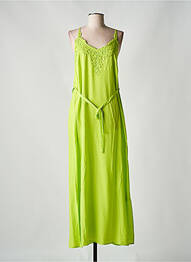 Rochie lungă mâneci cu bretele ajustabile bretele subțiri verde CREAM & ROUGE femme