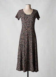 Rochie midi imprimeu fantezie mâneci scurte negru SKUNKFUNK femeie