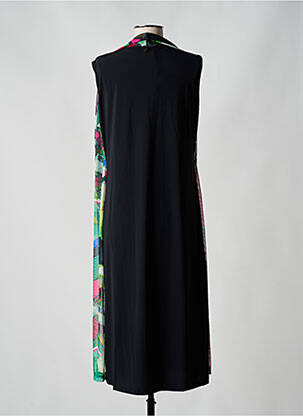 Rochie midi imprimeu fantezie fără mâneci negru MALOKA femeie