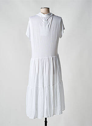Rochie midi mâneci scurte mâneci scurte alb ANDAM femeie