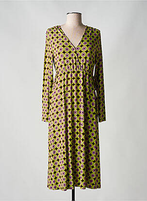 Rochie midi imprimeu floral mâneci lungi verde SURKANA femeie