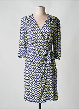 Rochie midi mâneci 3/4 mâneci 3/4 violet JULIE GUERLANDE femeie