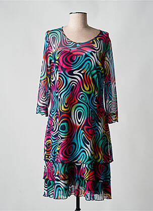 Rochie midi croială fluidă mâneci 3/4 albastru GUY DUBOUIS femeie