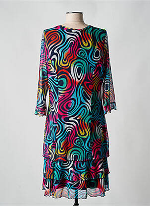 Rochie midi croială fluidă mâneci 3/4 albastru GUY DUBOUIS femeie
