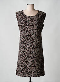 Rochie midi imprimeu fantezie mâneci scurte negru SKUNKFUNK femeie