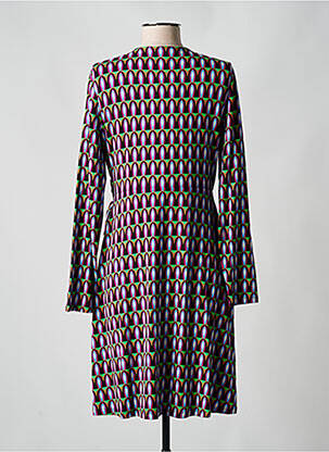 Rochie midi imprimeu fantezie mâneci lungi verde SURKANA femeie