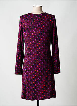 Rochie midi imprimeu fantezie mâneci lungi violet SURKANA femeie