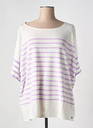 Pulover decolteu bărcuță mâneci 3/4 violet CREAM femme