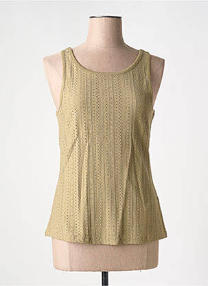Maiou croială cambrată fără mâneci verde CREAM femeie
