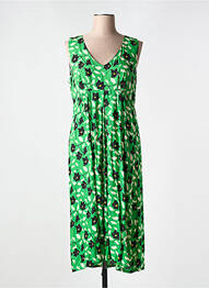 Rochie midi imprimeu floral fără mâneci verde BLA-BLA femme