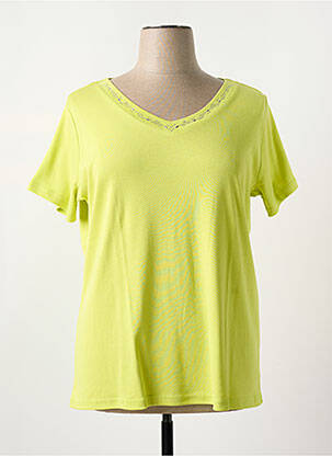 Tricou guler în v mâneci scurte verde I.ODENA femeie