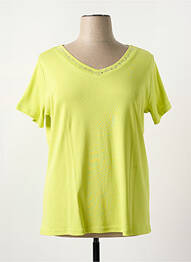 Tricou guler în v mâneci scurte verde I.ODENA femme