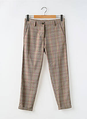 Pantalon 7/8 închidere cu fermoar sub clapetă cu nasturi mărime normală maro IMPERIAL femeie