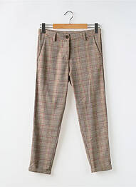 Pantalon 7/8 închidere cu fermoar sub clapetă cu nasturi mărime normală maro IMPERIAL femeie