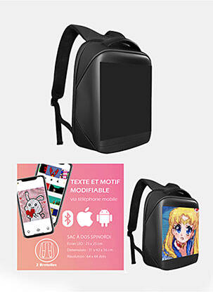 Rucsac efect material satinat negru SPIN BALENCE femeie