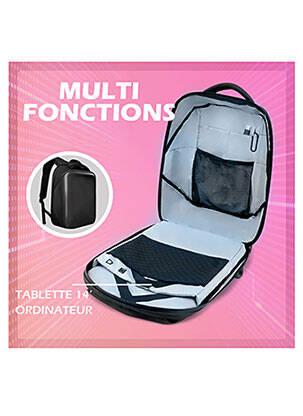 Rucsac efect material satinat negru SPIN BALENCE femeie