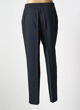 Pantalon drept talie cu cleme talie înaltă albastru ALMINA femeie