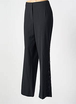 Pantalon evazat talie cu cleme talie înaltă negru DUO femeie