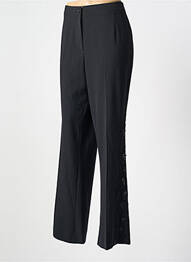 Pantalon evazat talie cu cleme talie înaltă negru DUO femme