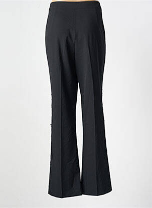 Pantalon evazat talie cu cleme talie înaltă negru DUO femeie