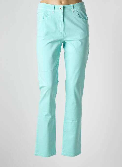 Pantalon slim țesătură poplin mărime normală albastru PAUSE CAFE femme